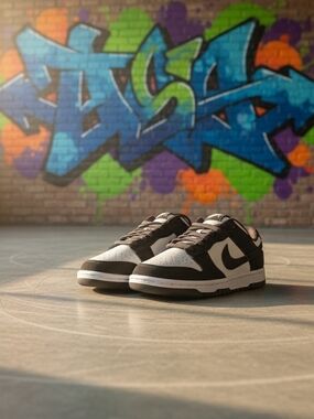 Nike Dunk Low Retro SE- Black and White Suede/Leather Sneaker